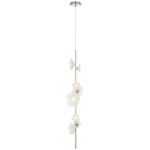 Petaluma Vertical Pendant - Soft Silver / Etched Glass