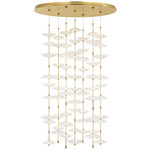 Petaluma Cascading Chandelier - Soft Lacquered Brass / Etched Glass