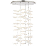 Petaluma Cascading Chandelier - Soft Silver / Etched Glass