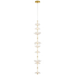 Petaluma Vertical Pendant - Soft Lacquered Brass / Etched Glass