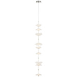 Petaluma Vertical Pendant - Soft Silver / Etched Glass