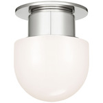 Callan Ceiling Flush Light - Polished Nickel / White