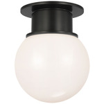 Callan Globe Ceiling Flush Light - Bronze / White