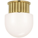 Nolan Ceiling Flush Light - Antique Burnished Brass / White