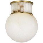 Nolan Globe Ceiling Flush Light - Alabaster / Alabaster