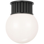 Nolan Globe Ceiling Flush Light - Bronze / White