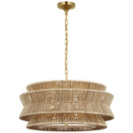 Antigua Double Chandelier - Antique Burnished Brass / Natural Abaca