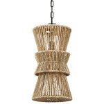 Antigua Tall Pendant - Bronze / Natural Abaca