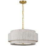 Dorado Chandelier - Antique Burnished Brass / Washed Abaca