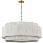 Dorado Chandelier - Antique Burnished Brass / Washed Abaca