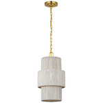 Dorado Pendant - Antique Burnished Brass / Washed Abaca