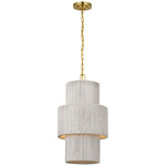 Dorado Pendant - Antique Burnished Brass / Washed Abaca