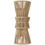 Antigua Tall Wall Sconce - Antique Burnished Brass / Natural Abaca