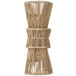 Antigua Tall Wall Sconce - Bronze / Natural Abaca