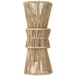 Antigua Tall Wall Sconce - Polished Nickel / Natural Abaca