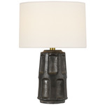 Altamira Cordless Accent Lamp - Stained Black Metallic / Linen