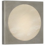 Dichotomy Square Wall Sconce - Pewter / Alabaster