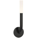 Rousseau Curved Tube Wall Sconce - Bronze / Etched Crystal