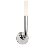 Rousseau Curved Tube Wall Sconce - Polished Nickel / Etched Crystal