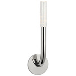 Rousseau Curved Tube Wall Sconce - Polished Nickel / Seeded