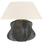 Delmar Table Lamp - Stained Black Metallic / Linen