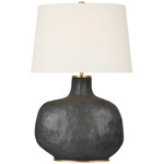 Beton Small Table Lamp - Stained Black Metallic / Linen