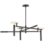 Melange Floating Disc Chandelier - Bronze / Alabaster