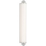 Percy Linear Bathroom Vanity Light - Polished Nickel / White