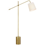 Frederick Pivoting Floor Lamp - Hand-Rubbed Antique Brass / Linen
