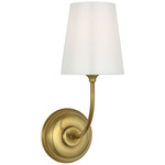 Vendome Glass Wall Sconce - Hand-Rubbed Antique Brass / White Glass