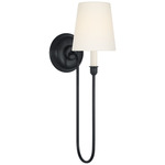 Vendome Deep Arm Wall Sconce - Bronze / Linen
