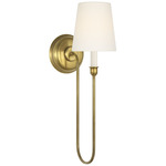 Vendome Deep Arm Wall Sconce - Hand-Rubbed Antique Brass / Linen
