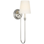 Vendome Deep Arm Wall Sconce - Polished Nickel / Linen