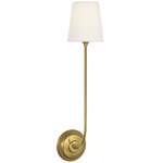 Vendome Tall Wall Sconce - Hand-Rubbed Antique Brass / Linen