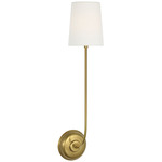 Vendome Tall Cordless Wall Sconce - Hand-Rubbed Antique Brass / Linen