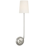 Vendome Tall Cordless Wall Sconce - Polished Nickel / Linen