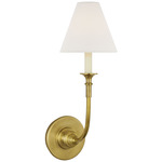 Piaf Wall Sconce - Hand-Rubbed Antique Brass / Linen