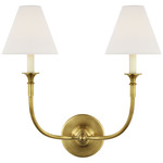 Piaf Wall Sconce - Hand-Rubbed Antique Brass / Linen