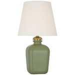 Josy Cordless Table Lamp - Silk Green / Linen