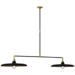 Piatto Linear Pendant - Hand-Rubbed Antique Brass / Aged Iron