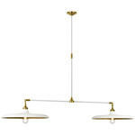 Piatto Linear Pendant - Hand-Rubbed Antique Brass / Plaster White