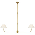 Piaf Linear Pendant - Hand-Rubbed Antique Brass / Linen