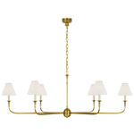 Piaf Chain Hung Chandelier - Hand-Rubbed Antique Brass / Linen