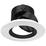 Aether 2 inch Round Adjustable Downlight with Trim - White / Black Reflector