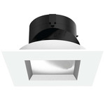 Aether 2 inch Square Adjustable Downlight with Trim - White / Haze Reflector