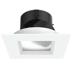Aether 2 inch Square Adjustable Downlight with Trim - White