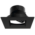 Aether 2 inch Square Adjustable Downlight with Trim - Black