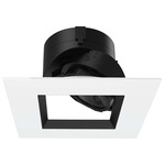 Aether 2 inch Square Adjustable Downlight with Trim - White / Black Reflector
