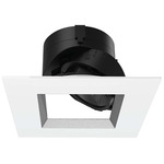 Aether 2 inch Square Adjustable Downlight with Trim - White / Haze Reflector