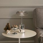 Blossi Mini Portable Table Lamp - Chrome / Clear